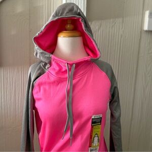 Danskin Now Performance Tech Fleece Hoodie Pink & Gray NEW with Tags S (4-6)